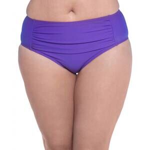 NEW ALWAYS FOR ME plus size ruched tankini bottom in purple